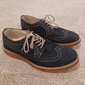 Nordstrom 1901 Suede Wingtip Oxfords Navy Mens Size 10.5